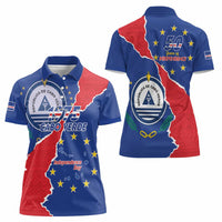 Happy Cape Verde Independence Day Women Polo Shirt Coat Of Arms With Map