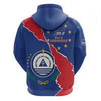 Happy Cape Verde Independence Day Zip Hoodie Coat Of Arms With Map