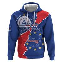 Happy Cape Verde Independence Day Zip Hoodie Coat Of Arms With Map
