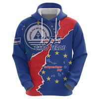Happy Cape Verde Independence Day Zip Hoodie Coat Of Arms With Map