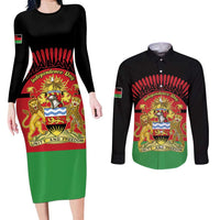 Personalized Malawi Independence Day Couples Matching Long Sleeve Bodycon Dress and Long Sleeve Button Shirt Coat Of Arms Flag Style