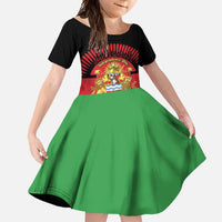 Personalized Malawi Independence Day Family Matching Off Shoulder Maxi Dress and Hawaiian Shirt Coat Of Arms Flag Style