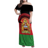 Personalized Malawi Independence Day Family Matching Off Shoulder Maxi Dress and Hawaiian Shirt Coat Of Arms Flag Style