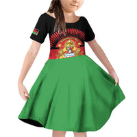 Personalized Malawi Independence Day Family Matching Off Shoulder Short Dress and Hawaiian Shirt Coat Of Arms Flag Style