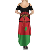 Personalized Malawi Independence Day Family Matching Summer Maxi Dress and Hawaiian Shirt Coat Of Arms Flag Style