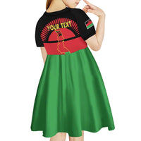 Personalized Malawi Independence Day Kid Short Sleeve Dress Coat Of Arms Flag Style
