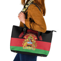 Malawi Independence Day Leather Tote Bag Coat Of Arms Flag Style