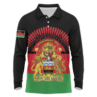 Personalized Malawi Independence Day Long Sleeve Polo Shirt Coat Of Arms Flag Style