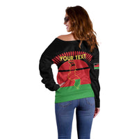 Personalized Malawi Independence Day Off Shoulder Sweater Coat Of Arms Flag Style