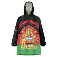 Personalized Malawi Independence Day Wearable Blanket Hoodie Coat Of Arms Flag Style