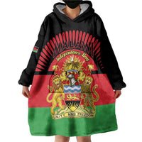Personalized Malawi Independence Day Wearable Blanket Hoodie Coat Of Arms Flag Style