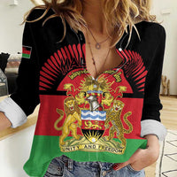 Personalized Malawi Independence Day Women Casual Shirt Coat Of Arms Flag Style