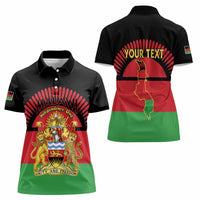 Personalized Malawi Independence Day Women Polo Shirt Coat Of Arms Flag Style