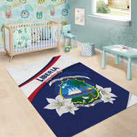 Liberia Independence Day Area Rug Coat Of Arms Pepper Flowers