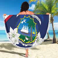 Liberia Independence Day Beach Blanket Coat Of Arms Pepper Flowers