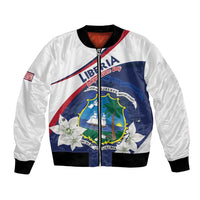 Personalized Liberia Independence Day Bomber Jacket Coat Of Arms Pepper Flowers
