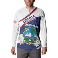 Personalized Liberia Independence Day Button Sweatshirt Coat Of Arms Pepper Flowers