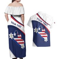 Personalized Liberia Independence Day Couples Matching Off Shoulder Maxi Dress and Hawaiian Shirt Coat Of Arms Pepper Flowers