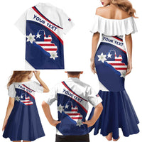 Personalized Liberia Independence Day Family Matching Mermaid Dress and Hawaiian Shirt Coat Of Arms Pepper Flowers