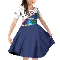 Personalized Liberia Independence Day Family Matching Off Shoulder Short Dress and Hawaiian Shirt Coat Of Arms Pepper Flowers