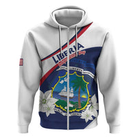 Personalized Liberia Independence Day Hoodie Coat Of Arms Pepper Flowers