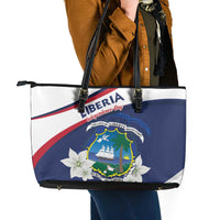 Liberia Independence Day Leather Tote Bag Coat Of Arms Pepper Flowers