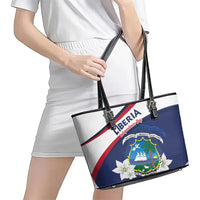 Liberia Independence Day Leather Tote Bag Coat Of Arms Pepper Flowers