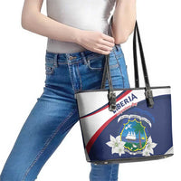 Liberia Independence Day Leather Tote Bag Coat Of Arms Pepper Flowers