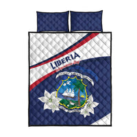 Liberia Independence Day Quilt Bed Set Coat Of Arms Pepper Flowers