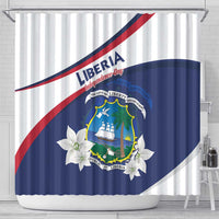 Liberia Independence Day Shower Curtain Coat Of Arms Pepper Flowers