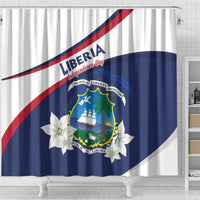 Liberia Independence Day Shower Curtain Coat Of Arms Pepper Flowers