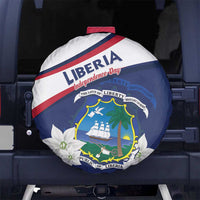 Liberia Independence Day Spare Tire Cover Coat Of Arms Pepper Flowers