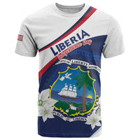 Personalized Liberia Independence Day T Shirt Coat Of Arms Pepper Flowers