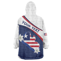 Personalized Liberia Independence Day Wearable Blanket Hoodie Coat Of Arms Pepper Flowers