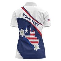 Personalized Liberia Independence Day Women Polo Shirt Coat Of Arms Pepper Flowers