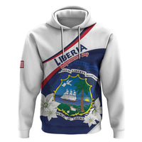 Personalized Liberia Independence Day Zip Hoodie Coat Of Arms Pepper Flowers