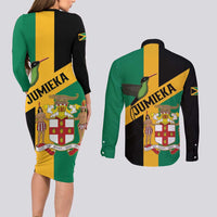 Jamaica Couples Matching Long Sleeve Bodycon Dress and Long Sleeve Button Shirt 63rd Anniversary Independence Day