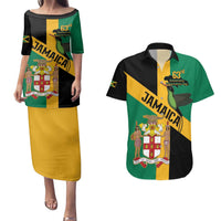 Jamaica Couples Matching Puletasi and Hawaiian Shirt 63rd Anniversary Independence Day