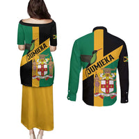Jamaica Couples Matching Puletasi and Long Sleeve Button Shirt 63rd Anniversary Independence Day