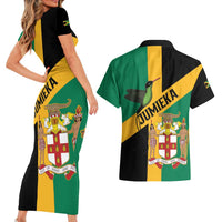 Jamaica Couples Matching Short Sleeve Bodycon Dress and Hawaiian Shirt 63rd Anniversary Independence Day