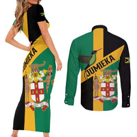 Jamaica Couples Matching Short Sleeve Bodycon Dress and Long Sleeve Button Shirt 63rd Anniversary Independence Day