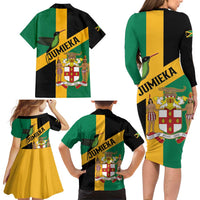 Jamaica Family Matching Long Sleeve Bodycon Dress and Hawaiian Shirt 63rd Anniversary Independence Day