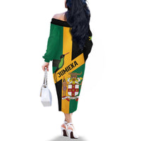 Jamaica Family Matching Off The Shoulder Long Sleeve Dress and Hawaiian Shirt 63rd Anniversary Independence Day