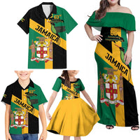 Jamaica Family Matching Off Shoulder Maxi Dress and Hawaiian Shirt 63rd Anniversary Independence Day