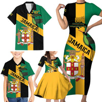 Jamaica Family Matching Short Sleeve Bodycon Dress and Hawaiian Shirt 63rd Anniversary Independence Day