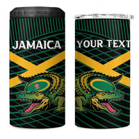 Jamaica Rugby Custom 4 in 1 Can Cooler Tumbler Go Jamaica Crocs Go