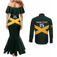 Jamaica Rugby Custom Couples Matching Mermaid Dress and Long Sleeve Button Shirt Go Jamaica Crocs Go