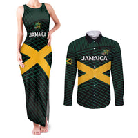 Jamaica Rugby Custom Couples Matching Tank Maxi Dress and Long Sleeve Button Shirt Go Jamaica Crocs Go