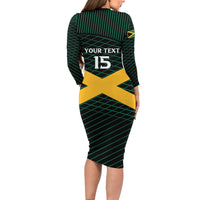 Jamaica Rugby Custom Family Matching Long Sleeve Bodycon Dress and Hawaiian Shirt Go Jamaica Crocs Go