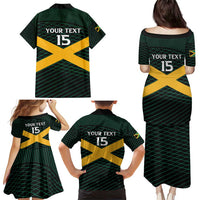 Jamaica Rugby Custom Family Matching Puletasi and Hawaiian Shirt Go Jamaica Crocs Go